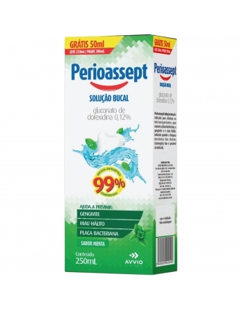 PERIOASSEPT ANTISSEPTICO BUCAL COM ALCOOL 250ML