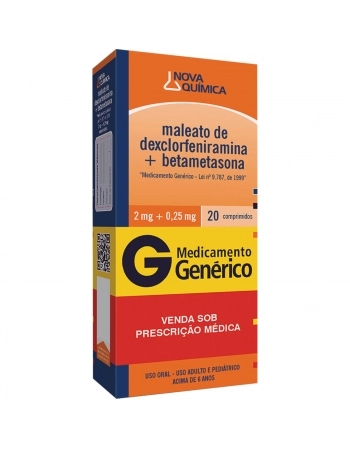 MALEATO DE DEXCLORFENIRAMINA+BETAMETASONA 2,0/0,25MG C20