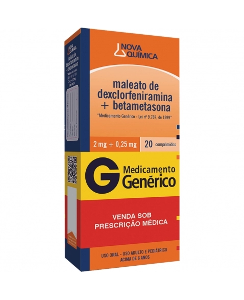 MALEATO DE DEXCLORFENIRAMINA+BETAMETASONA 2,0/0,25MG C20