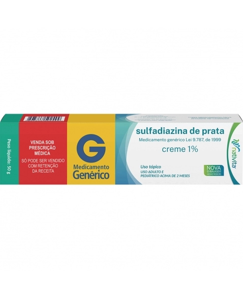 SULFADIAZINA DE PRATA CR 10MG C/50GRS 1%