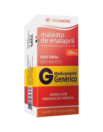 MALEATO DE ENALAPRIL 20MG C/ 30 COMP GEN